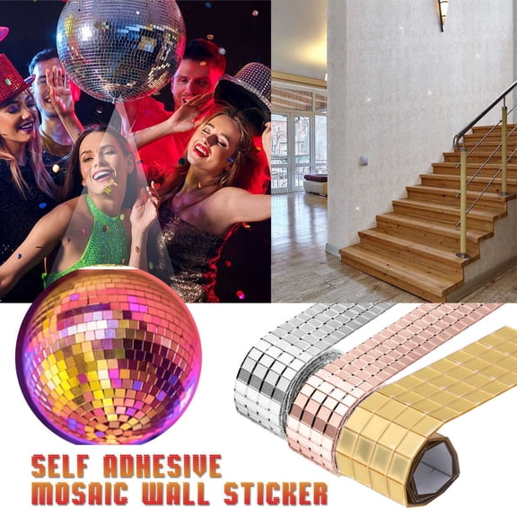 Gold Glass Mirror Wall Sticker, Self Adhesive Diy Decor for Home Party, By Meiiso, Large Inventory!