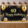 thumbnail image 1 of Gold Glitter 40th Birthday Banner Champagne Theme Display Balloon Decor Firework Design Milestone Celebration Backdrop for 40th Birthday Party Adult Celebration Photo Shoot, 1 of 9