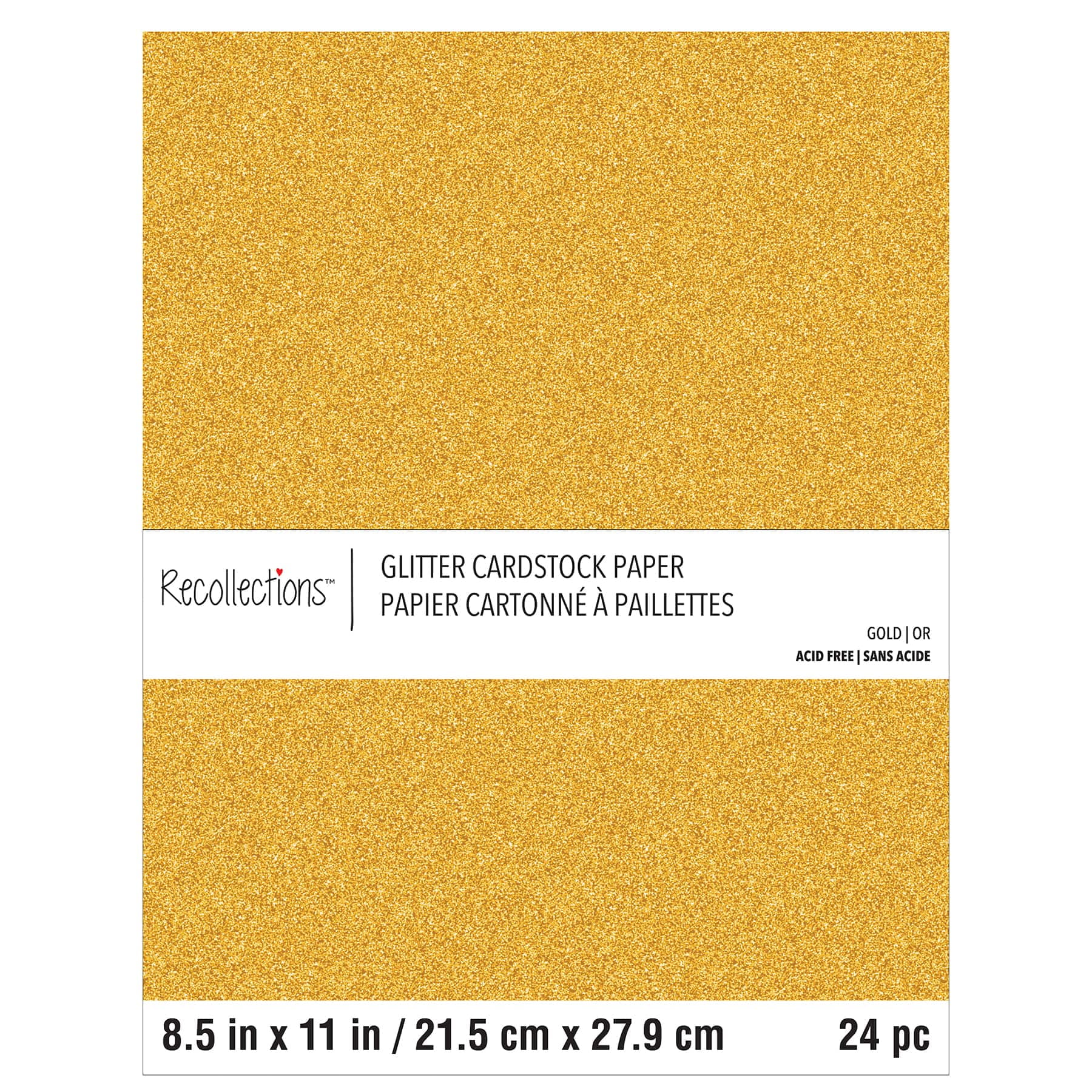 Pen + Gear White Glitter Card Stock Paper, 8.5 x 11, 104 lb, 10 Sheets 