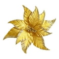 thumbnail image 1 of Gold Glitter Artificial Poinsettia Flowers with Stems 9.8 Inch Wide Christmas Floral Picks for Tree Decorations DIY Craft Projects Wreath Garland Centerpiece Holiday Party Wedding Supplies, 1 of 3