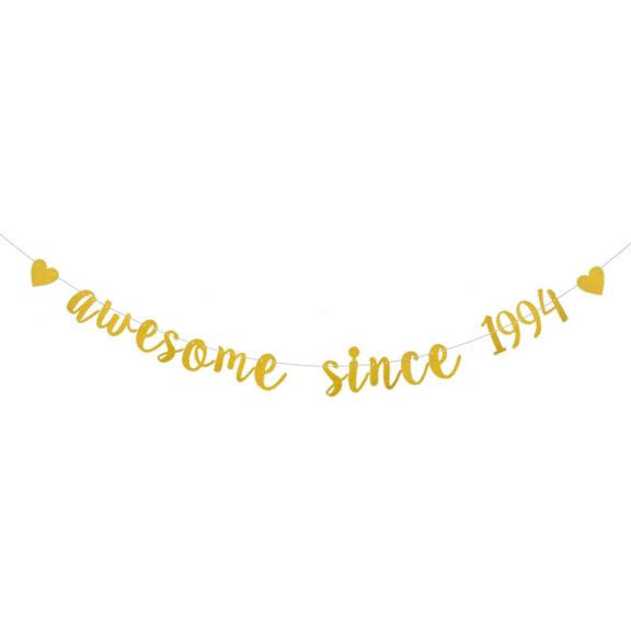 Gold Glitter Awesome Since 1994 Banner for 31st Birthday Party Decorations Supplies,Pre-Strung, Glitter Gold Paper Photo Props Bunting Sign,Awesome Since 1994
