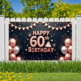 thumbnail image 1 of Gold Glitter Banner Colorful Balloons 60th Celebration Background for Party Decoration Indoor Event, 1 of 9