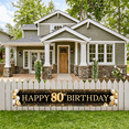 thumbnail image 1 of Gold Glitter Banner Milestone Celebration Colorful Balloons for 80th Birthday Party Event Decoration Indoor Outdoor, 1 of 9