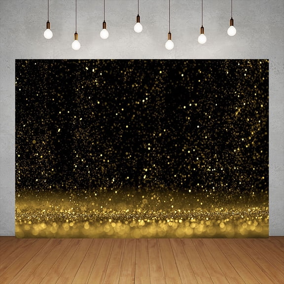 Gold Glitter Birthday Custom Name Backgrounds for Photo Studio Black Party DIY Photography Backdrops Wedding Anniversary r
