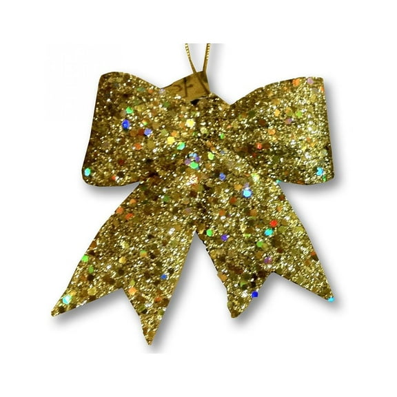 Gold Glitter Bow Ornament-Gift Tie