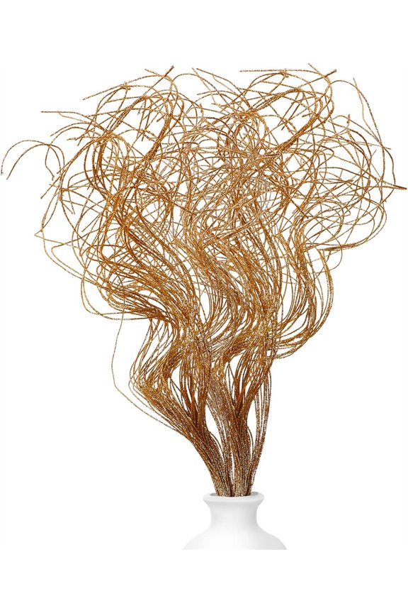 Gold Glitter Branches Glitter Curly Ting Branches, Duslogis Glitter Branches Vase Filler Table Centerpiece for Home Christmas Holiday House Decoration, 30 Stems