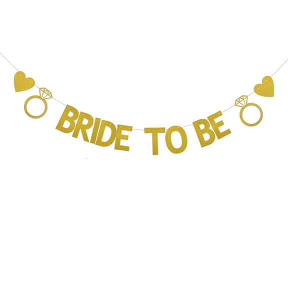 Gold Glitter Bride To Be Banner for Bachelorette Party Decorations Supplies,Hen Night Party Decorations Supplies,Wedding Engagement Party,Pre-Strung,Gold,Bride To Be
