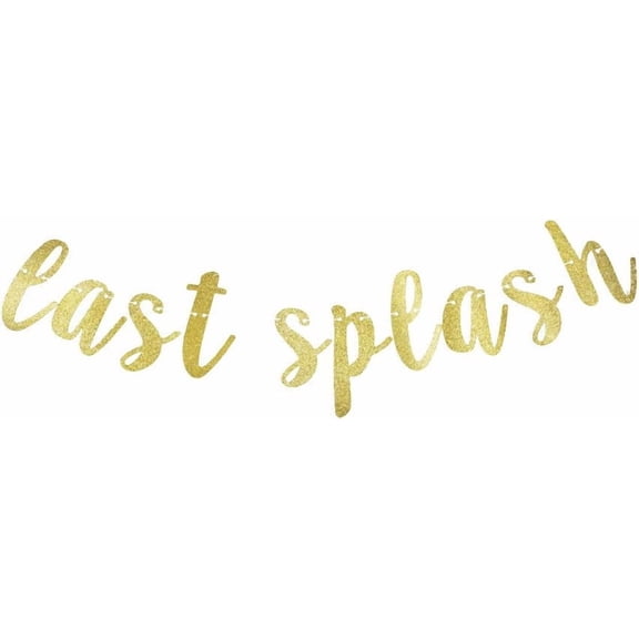 Gold Glitter "Cast Splash" Banner, Pool Party / Summer / Beach Themed Party Decorations