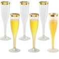 Gold Glitter Champagne Flutes Disposable 6.5 Glitter Party