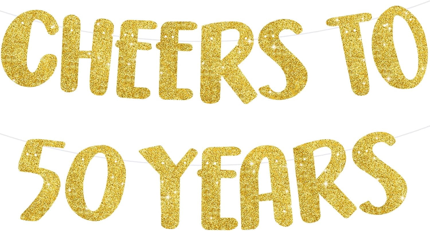 50. Geburtstag Dekoration „Made In 1972“ – Glitterndes Banner Für Innen & Außen, Schwarz-gold