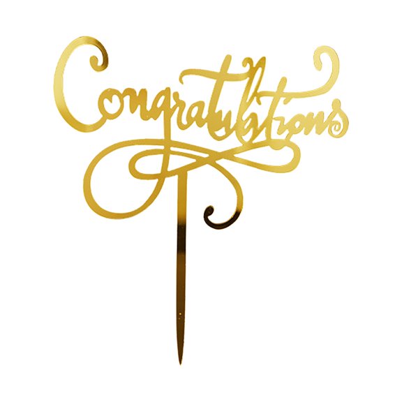 Gold Glitter Congratulations Cake Topper - Clearance - Congrats Cake Topper - Graduation, Wedding, Retirement, Birthday, Anniversary, Celebration Party Decorations(D)