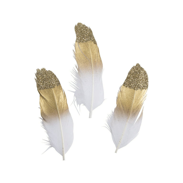 Gold Feathers for Various Crafts, DIY Nature Feathers, Decor Feathers  72Pcs/lot
