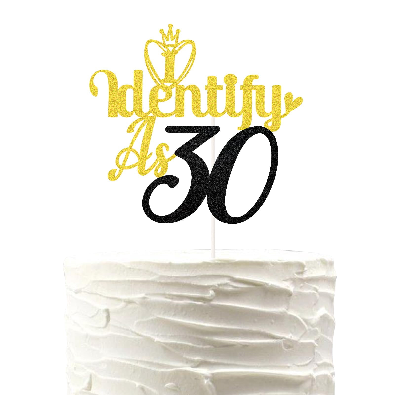 Glitter Talk 'Thirty To Me' Cake Topper - Rose Gold, Dirty 30 Birthday Or Anniversary Party Decoration