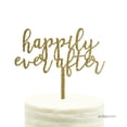 thumbnail image 1 of Gold Glitter Happily Ever After Acrylic Wedding Cake Topper, 1 of 3