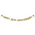 thumbnail image 1 of Gold Glitter Happy 25th Anniversary Banner,25th Wedding Anniversary Party Decorations Supplies, Pre-Strung, Gold Glitter Paper Garlands Backdrops,Letters Gold Happy 25TH Anniversary, 1 of 7