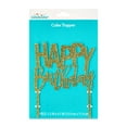 thumbnail image 1 of Gold Glitter Happy Birthday Cake Topper, 5" x 6", by Way To Celebrate, 1 of 6