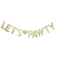 thumbnail image 1 of Gold Glitter Let's Pawty Banner for Pet Dogs Birthday Party Sign Decorations, 1 of 2