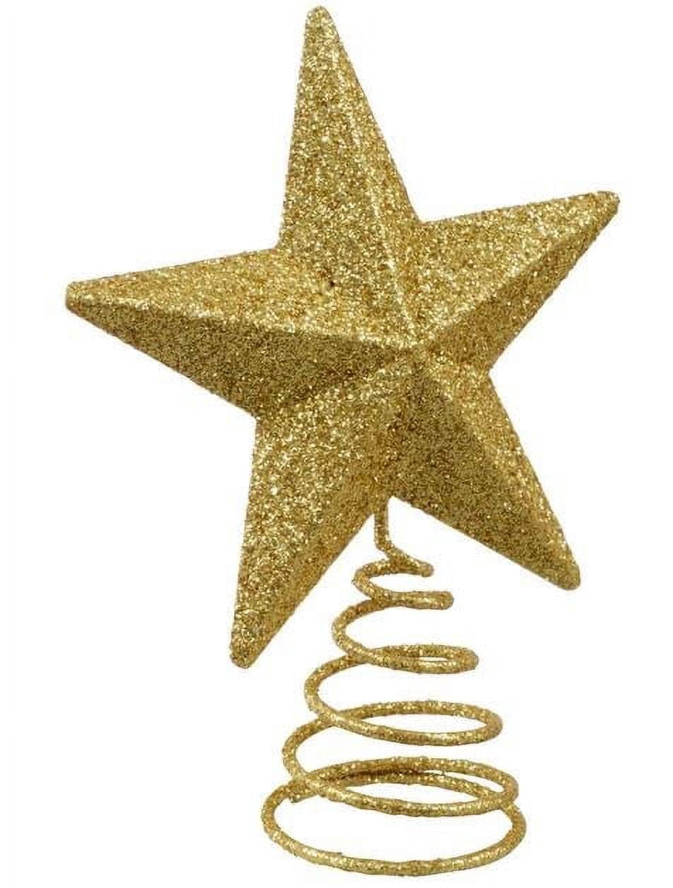Gold Glitter Miniature 5 Point Star Tree Topper - 4 x 4.75 Inches 2/PK ...