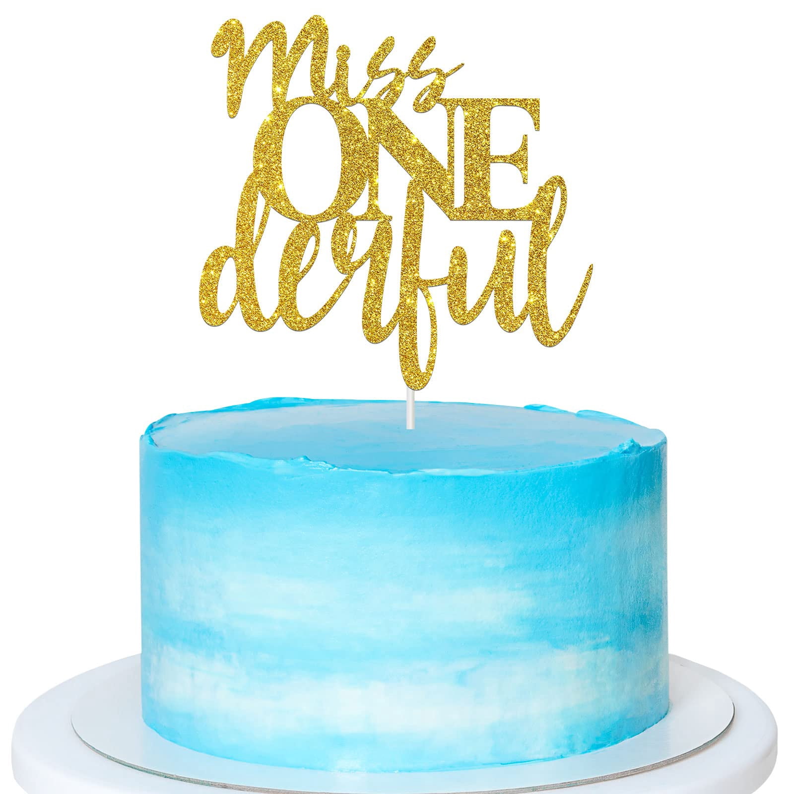 „Little Miss Onederful“ Cake Topper In Rose Gold Glitter – Für Den 1. Geburtstag Eines Mädchens