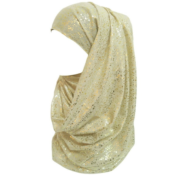 Gold Glitter Muslim Hijab Head Scarf