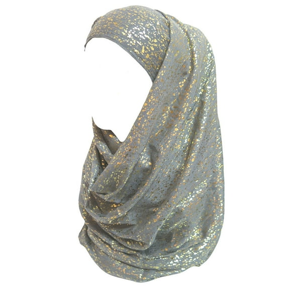 Gold Glitter Muslim Hijab Head Scarf