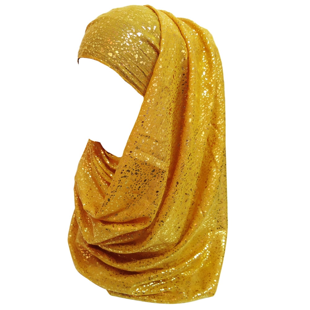 Gold Glitter Muslim Hijab Head Scarf - Walmart.com display picture 3