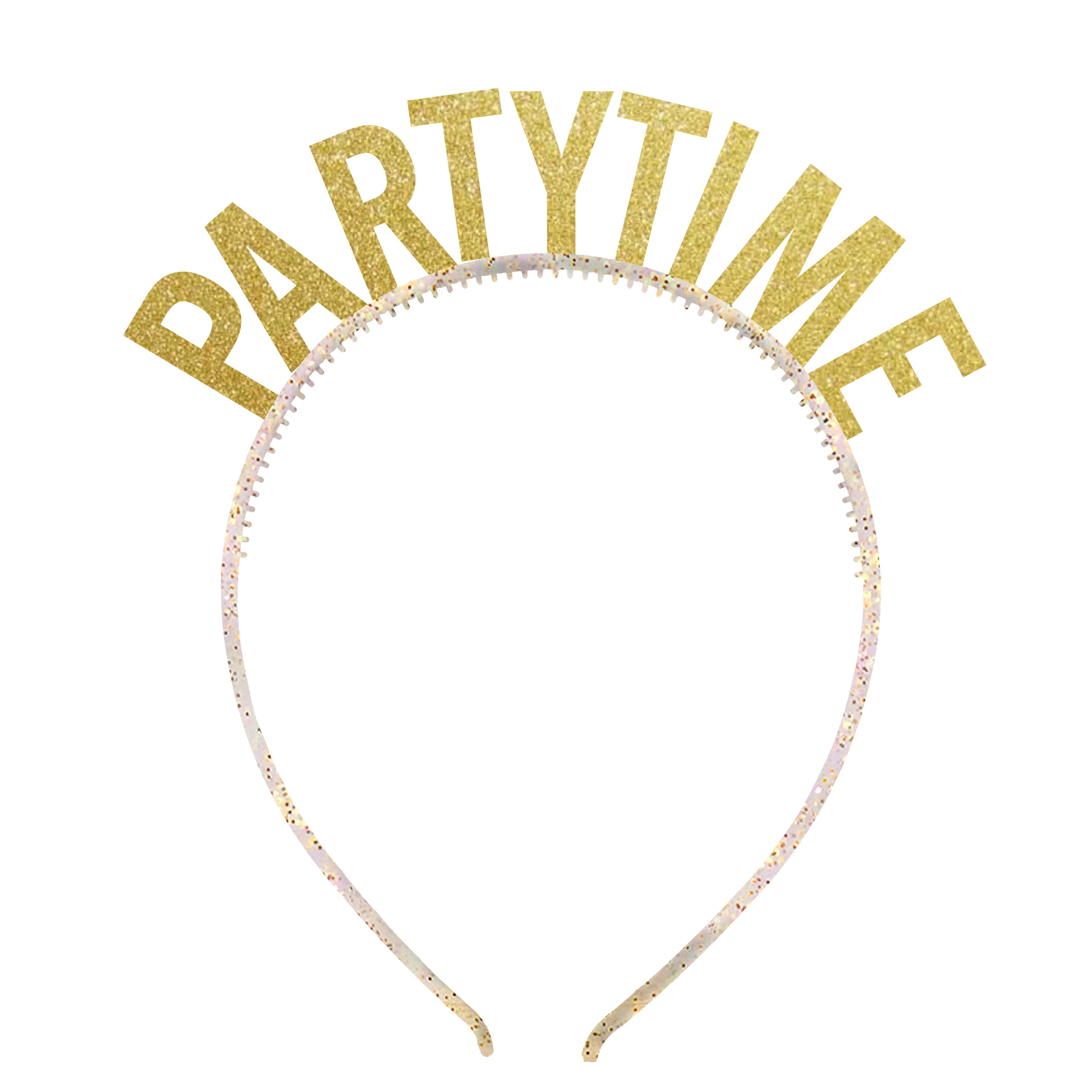 Gold Glitter Party Time Headband Party Favors, 4 Count, by Way To Celebrate