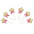 thumbnail image 1 of Gold Glitter Princess Crown Cake Cupcake Toppers Picks for Party Decor, 1 of 5