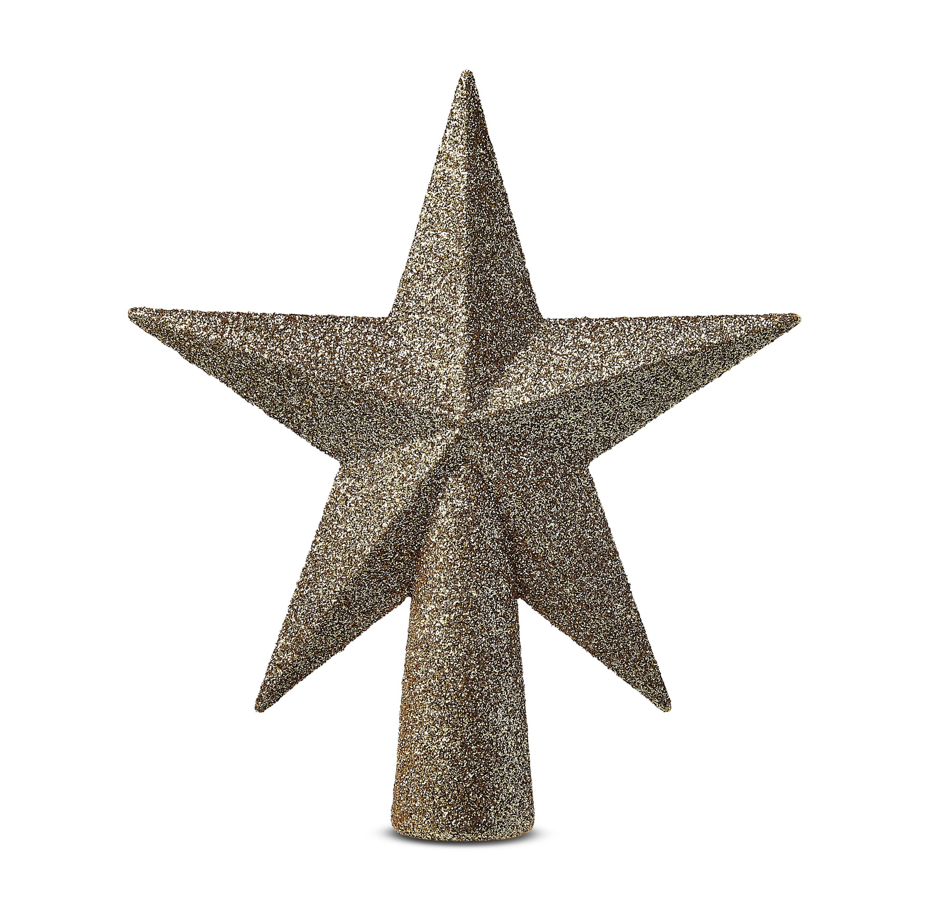 Gold Glitter Star Mini Christmas Tree Topper, 6 in, by Holiday Time