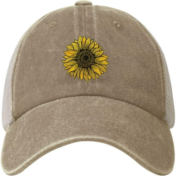 Gold Glitter Sunflower Cowboy Hat Men Vintage Mesh Baseball Cap Women Dad Hat Sun Hat Trucker Hat Black