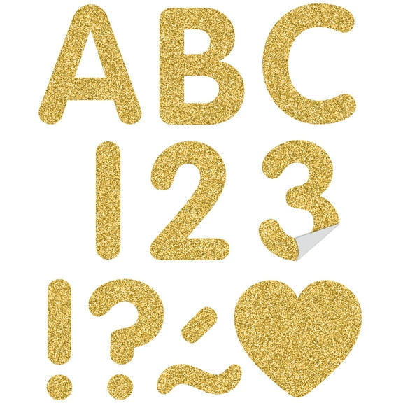 Teacher Created Resources Gold Glitz 2" Self-Adhesive Letters Uppercase, 276 Pieces