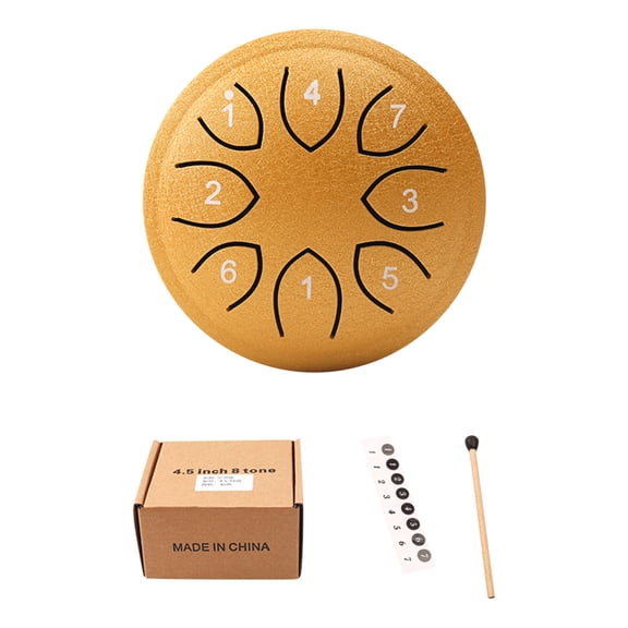 Gold Gold 4.5 Inch 8 Tone Steel Tongue Drum For Outdoor Garden Musical Instrument C Key Handpan