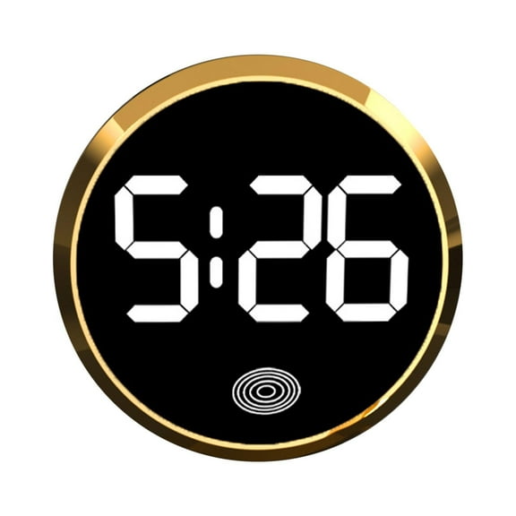 Gold Gold And White Led Car Dashboard Clock With Stick On Mount For Easy Time Viewing While Driving