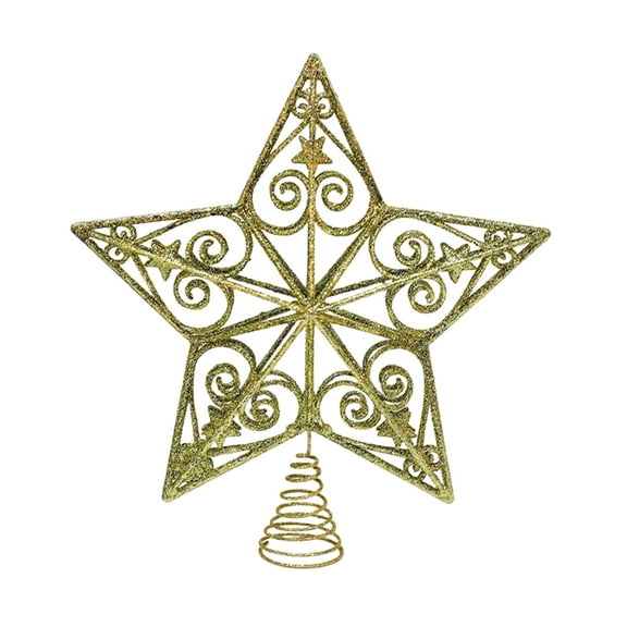 Gold Gold Christmas Tree Topper For Festive Decor Plastic Build With Dimensions 27 By 25 By 2 Centimeters