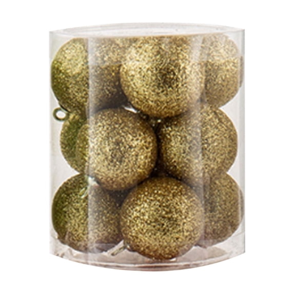 Gold Gold Glitter Christmas Ornaments Shatterproof For Tree Decorations With Hanging Rings And Reliable Structure