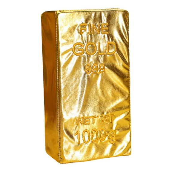 Gold Gold Simulation Brick Soft Plush Toy 26Cm Funny Prank Decor Creative Stuffed Pillow For Office