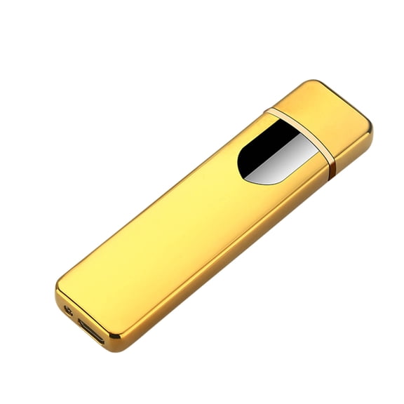 Gold Gold Toned Plasma Lighter With Safety Switch And Led Battery Indicator Rechargeable And Eco-Friendly