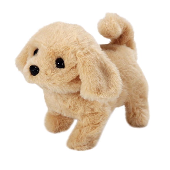 Gold Golden Retriever Walking Barking Robotic Dog Toy Interactive