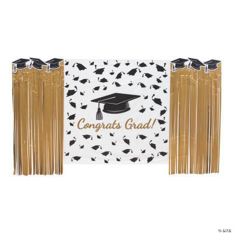 Gold and Black Graduation Party Photo Booth Backdrop Kit