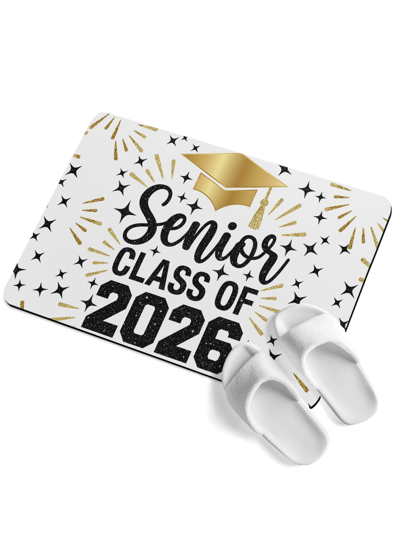 Gold Graduation Cap Soft Diatomaceous Earth Mat, Class of 2026 Modern ...