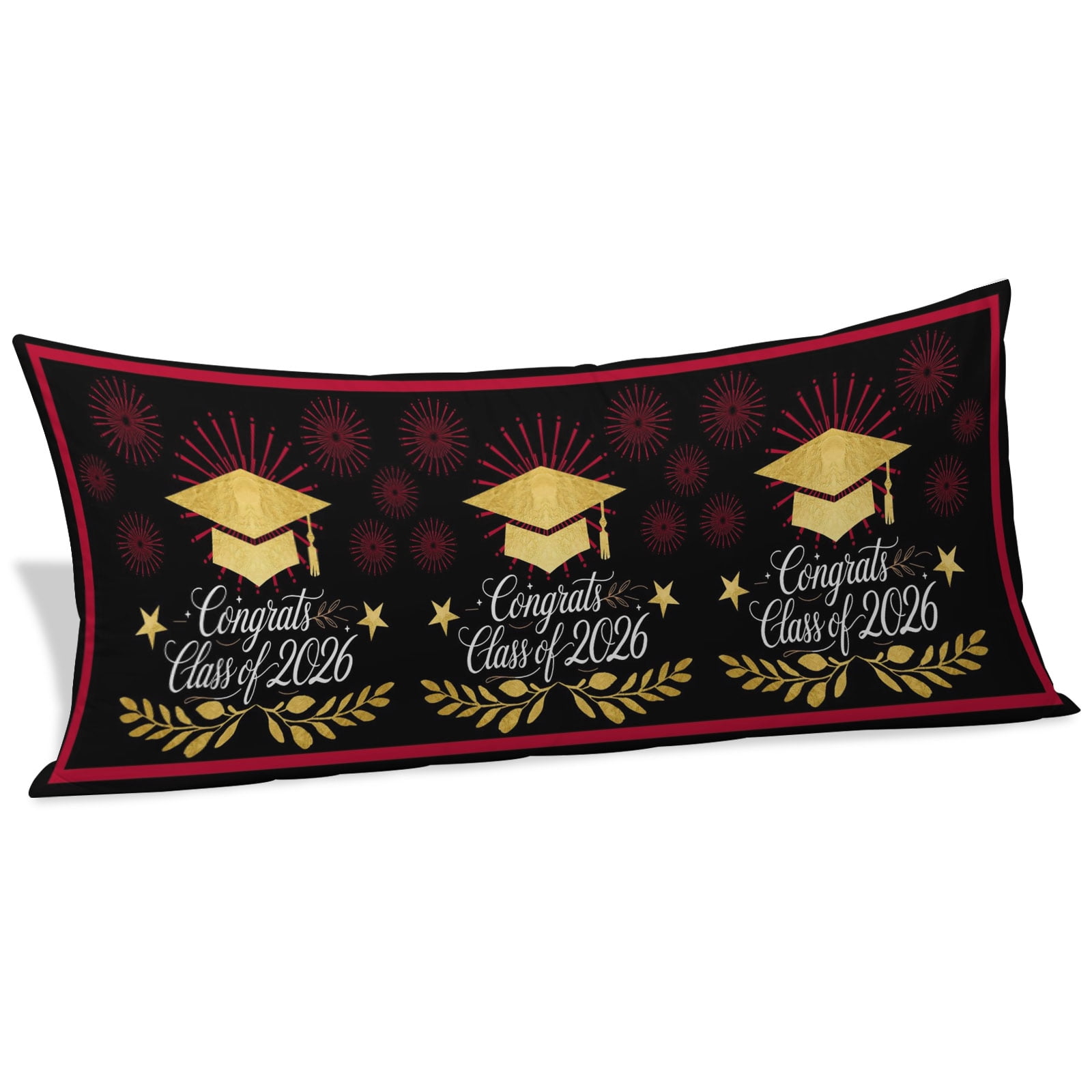 Gold Graduation Cap Throw Pillow Covers, Class of 2026 Black Academic ...