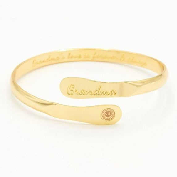 Gold Grandma Bracelets, Engraved Bracelets Grandmas love is forever & always