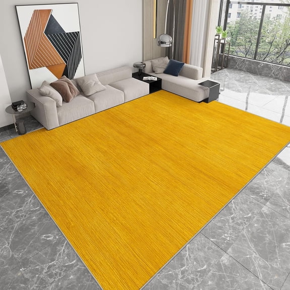 Gold Grass Area Rugs, Gold Grass Stripes Carpet, Washable Non Slip Low Pile Soft Rug for Living Room Bedroom Office Decor Mat 5x6ft