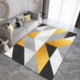thumbnail image 1 of Gold Gray Black Irregular Geometric Area Rug Modern Minimalist Mosaic Marble Large Rugs Indoor Non Slip Room Sofa Living Bedroom Home Decor Floor Mats 4x6 Carpet Non-slip Washable, 1 of 5