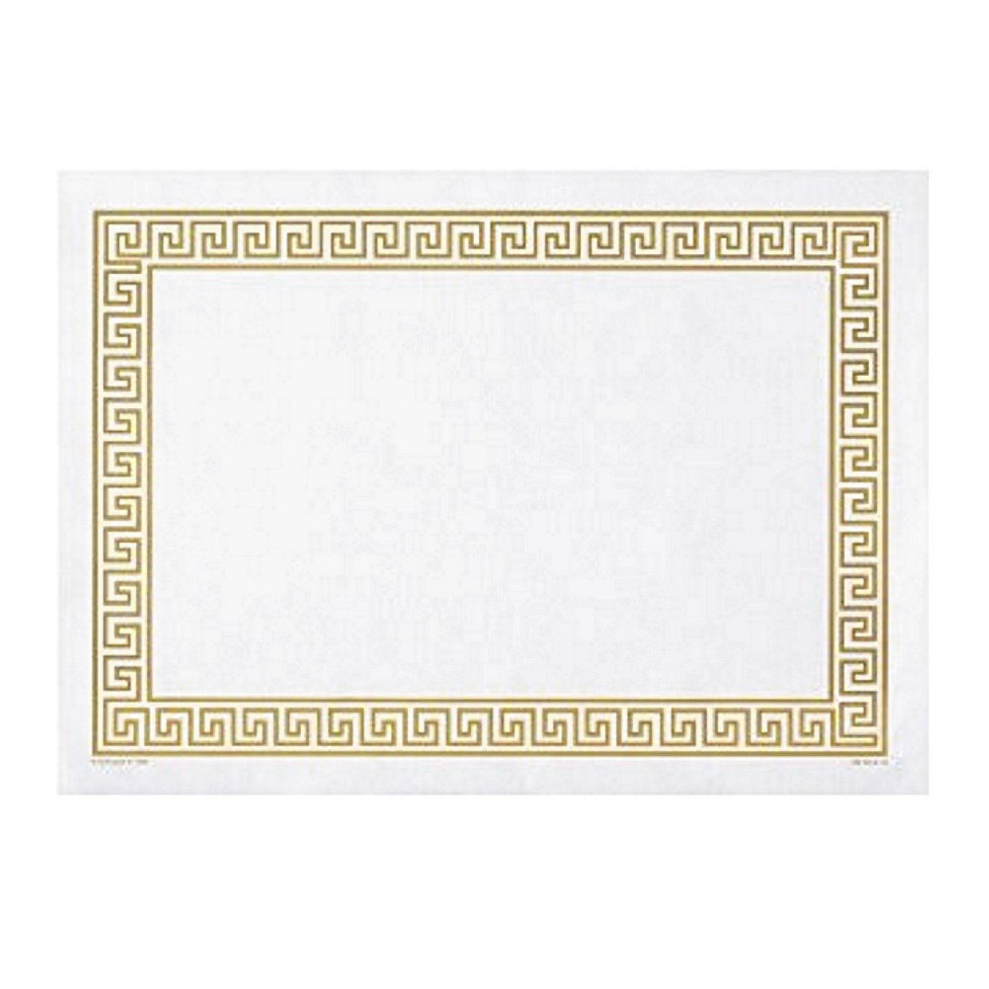 Gold Greek Key Disposable Paper Placemats - 14in. x 10in. - 100 Pack (310640)