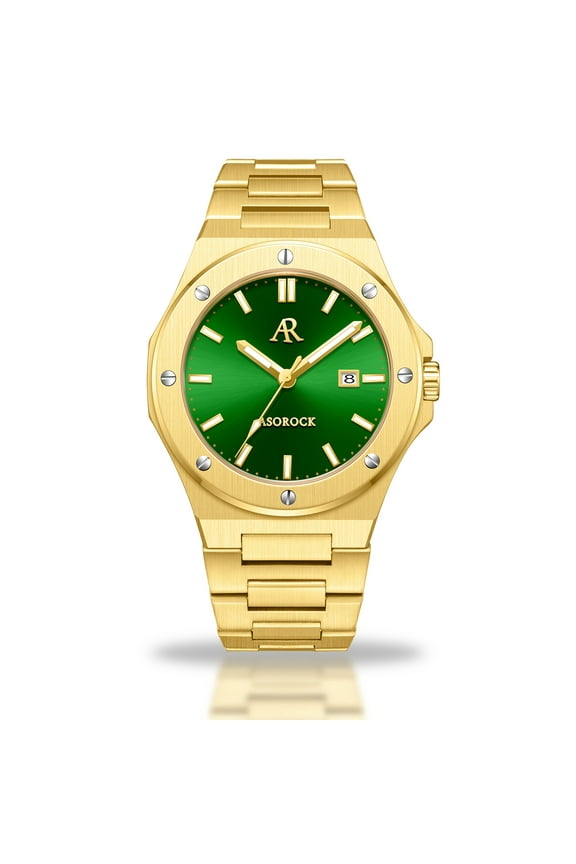 Gold/Green Mansa | 42 mm homage mens watch | stainless steel | Asorock watches