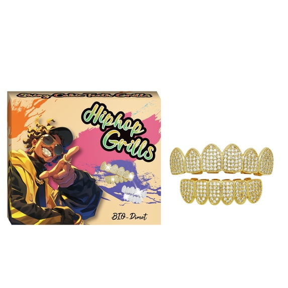 Gold Grillz for Teeth, Grillz Teeth Men, Grills For Your Teeth, Grillz For Women: Dazzling Fashion Teeth Grillz & Gold Plated Dental Grills Set