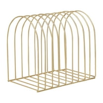 Gold HWHCGZ Wire File Organizer for Desk 7 Slots Metal File Holder Newspaper Folder Metal Rack Desk Organization Bookshelf Decor Home