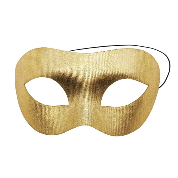 Gold Half Face Halloween Mask, Masquerade Mask for Women, Masks for Masquerade Party, Carnival Masks for Women, Smooth Metallic Finish, Flexible Black Retaining Strap, Ideal to