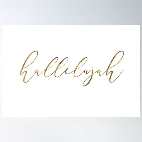 Gold Hallelujah Poster Wall Art, Modern Wall Decor For Living Room Bedroom, 16x24 UNFRAMED